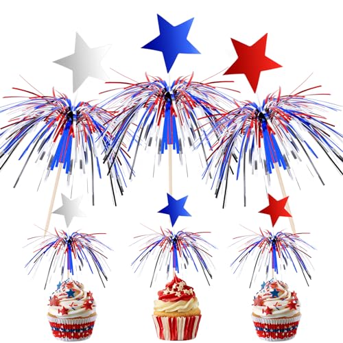 Pics à cocktail patriotiques pour réussir facilement vos décorations de cupcakes du 4 juillet