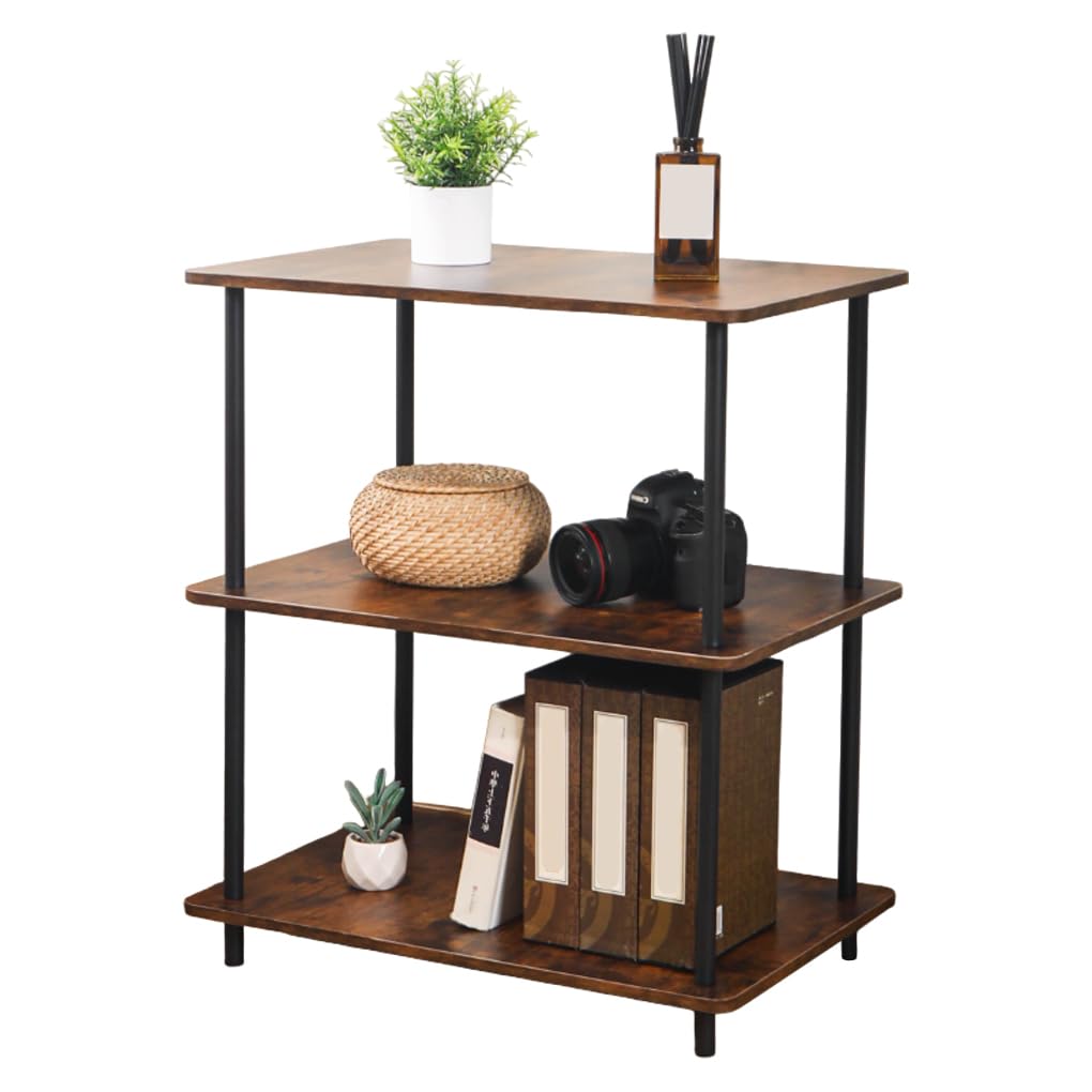 nding Boohelf - Scaffale aperto in metallo, 3 ripiani, marrone e nero, per casa, ufficio, soggiorno, camera da letto, cucina, design modulare