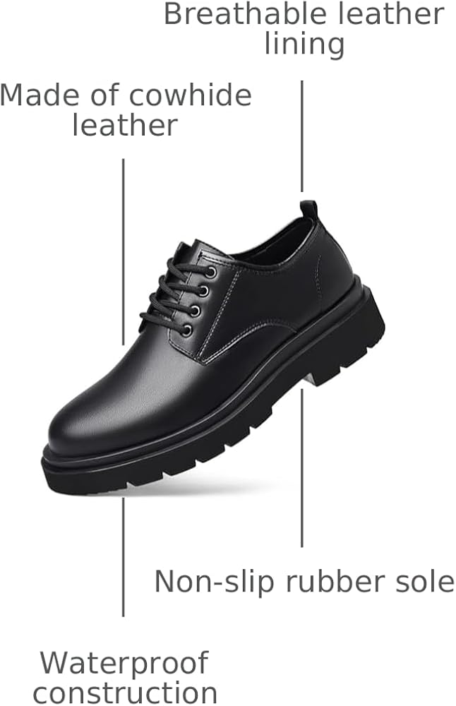 Amazon.com | Men's Vintage Leather Lace Up Platform Oxfords Shoes