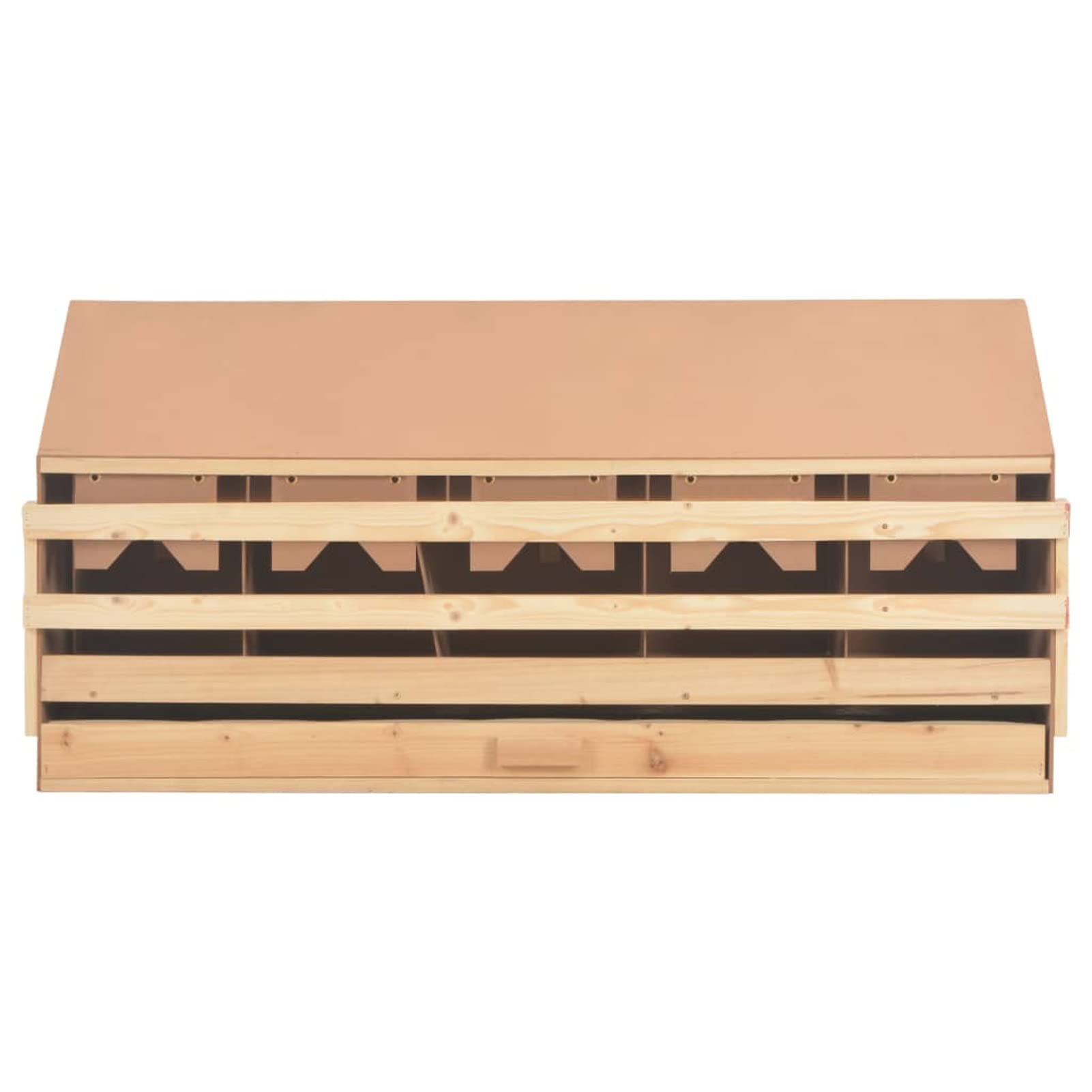 Gecheer 5er Legenest Hühnernest 117 x 33 x 54 cm (B x T x H) Mit 5 Fächern für Kleine Vögel wie Meise, Spatz oder Rotkehlchen,Nistkasten Mit fünf Fächern Für kleine Hühner Abnehmbare Bodenschicht