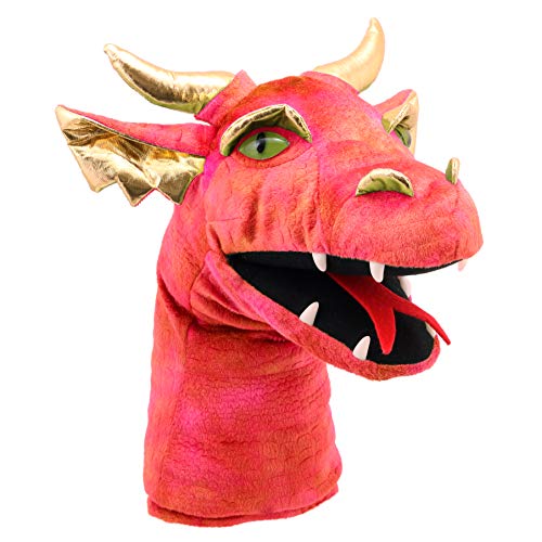Marionnette dragon rouge grande tête PC004805 pour stimuler l'imagination