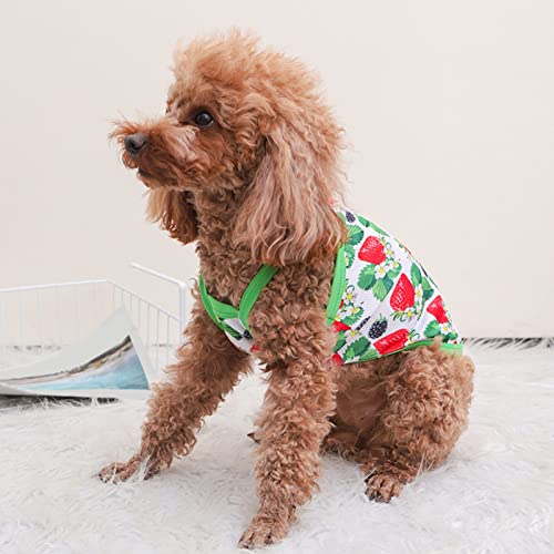 Dog T-Shirt, Lovely Cartoon Fruit Print Dogs T-Shirt, Avocado Print Pet Suspenders, Pet Clothes For Small Medium Yorkshire French Bulldog Rose Red L #TOP3