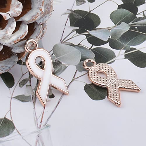 CRAFFANCY - 80 ciondoli a forma di nastro bianco