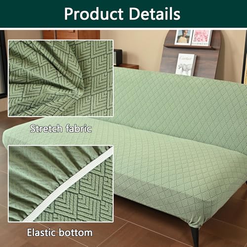 Funda de futón elástica pequeña lavable protector de sofá plegable sin brazos 3