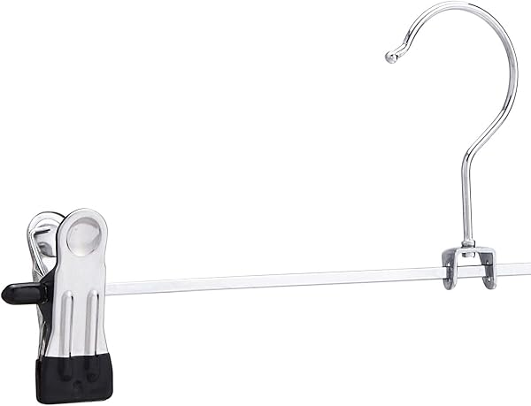 Amazon Basics Grucce in metallo con pinze, per gonne e pantaloni, confezione da 20, Cromo - 4