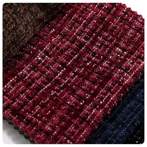 AMateschitz Tweed Tissu à coudre fait à la main Tissu en tweed à carreaux Vendu au mètre Tissu de matelassage à carreaux Tissu de bricolage Tissu décoratif Tissu à coudre Tissu de vêtement Carré