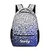 CUXWEOT Navy Blue Print Personalized Student Backpack Waterproof Schoolbag Casual Travel Daypack with Name