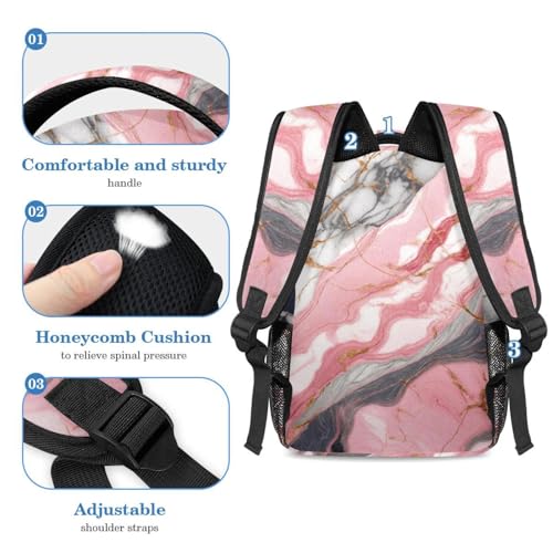 Sac à dos et trousse de crayons marbre rose : le pack idéal de la rentrée universitaire - 4