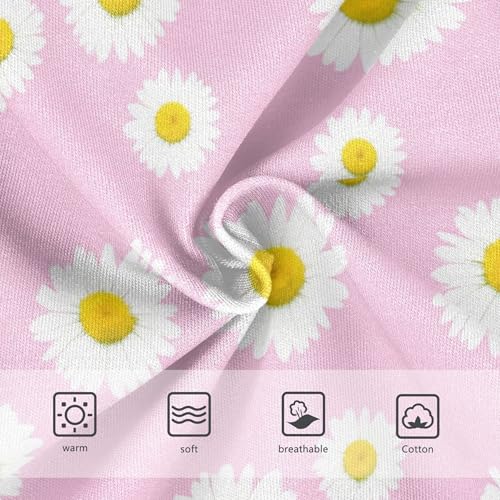 Girls Underwear Toddler 2t Cotton Girl Panties Cute Bright Underpants Briefs White Daisies Yellow Pastel Pink3