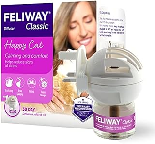 FELIWAY Classic 30 day starter kit. Diffuser and Refill. Comforts cats and helps solve helps solve behavioural issues and stress/anxiety in the home - 48ml, White