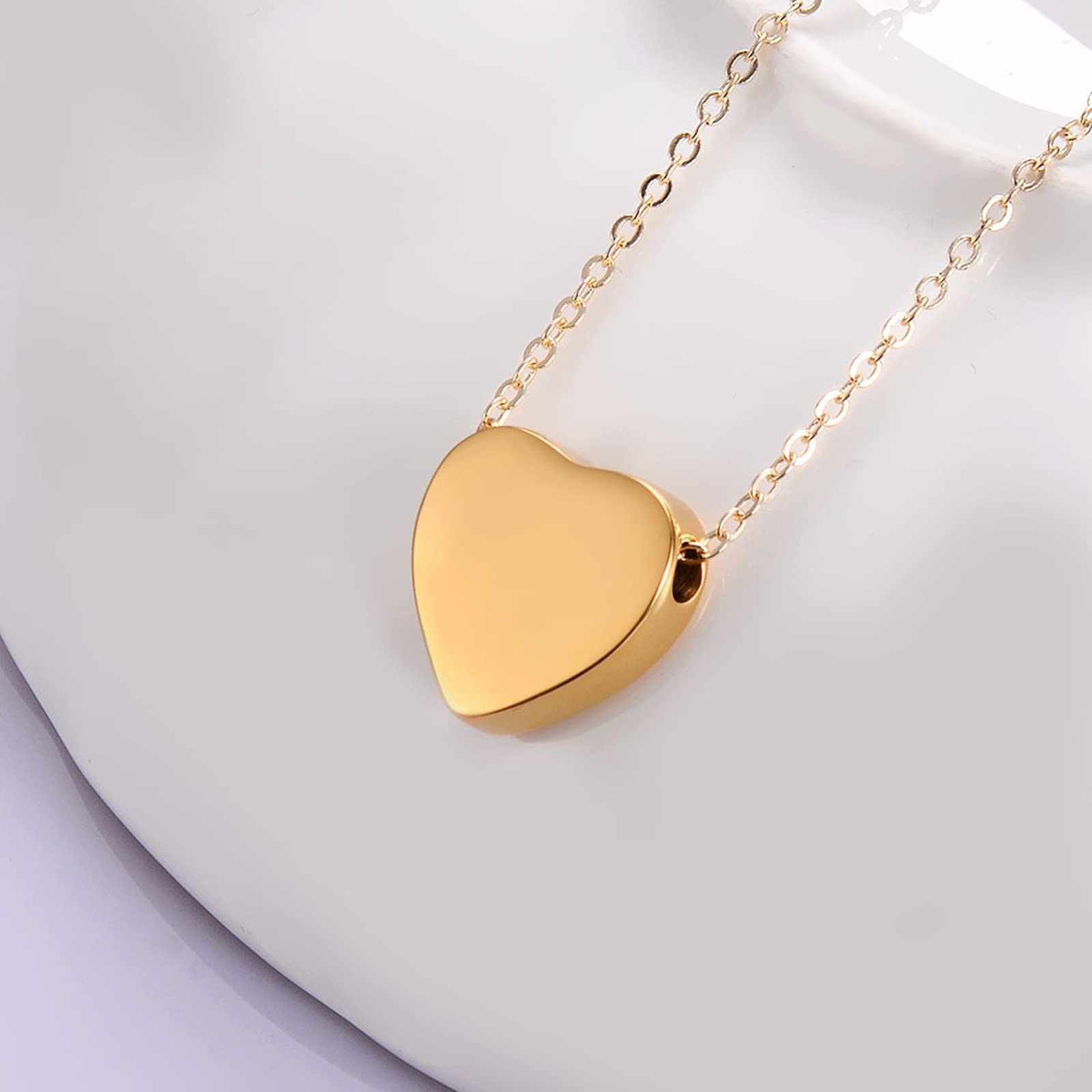 Daesar - Collar Cenizas,Collar Cenizas Acero Inoxidable Collar Cenizas Corazon Collar Cenizas Plata
