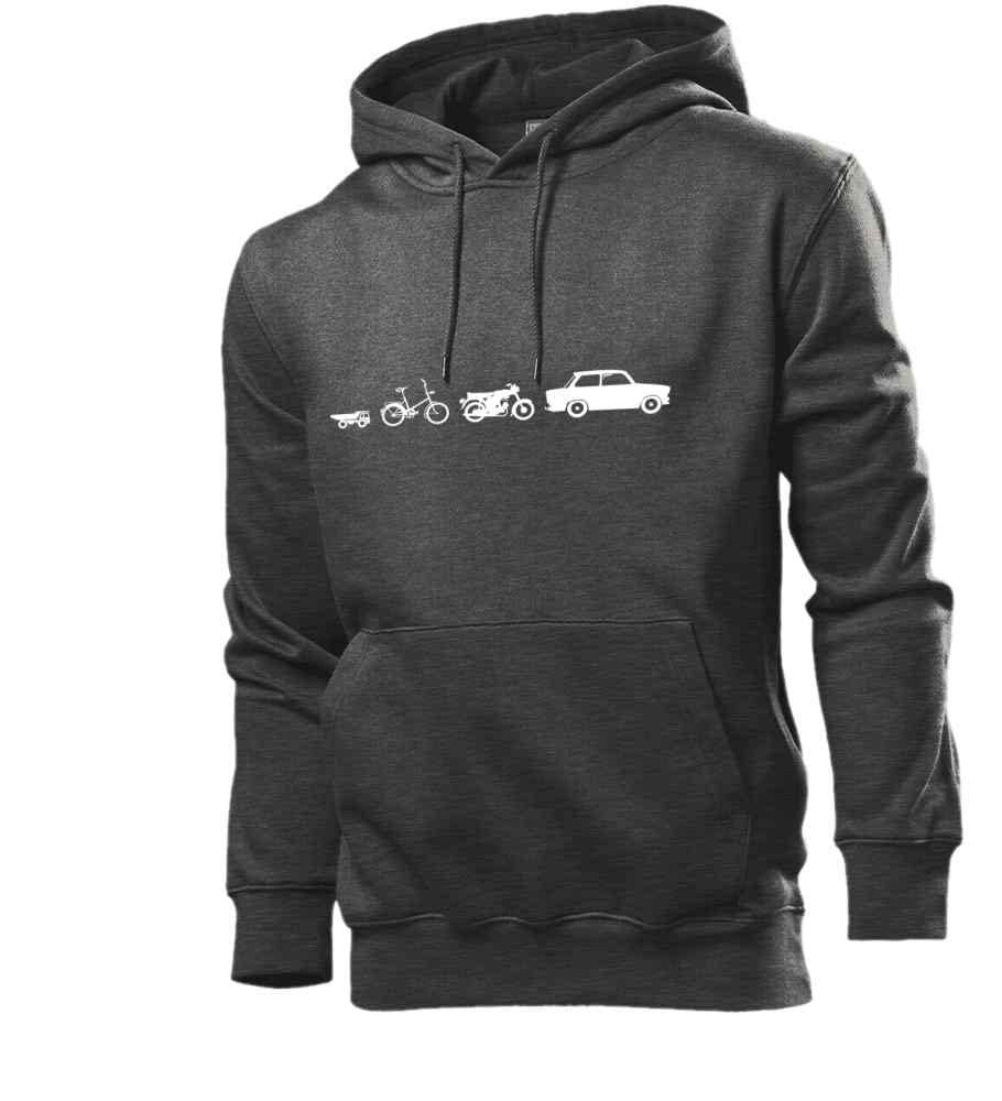 Generisch Mobile DDR Evolution - Sudadera con capucha para hombre, Gris oscuro jaspeado., XL