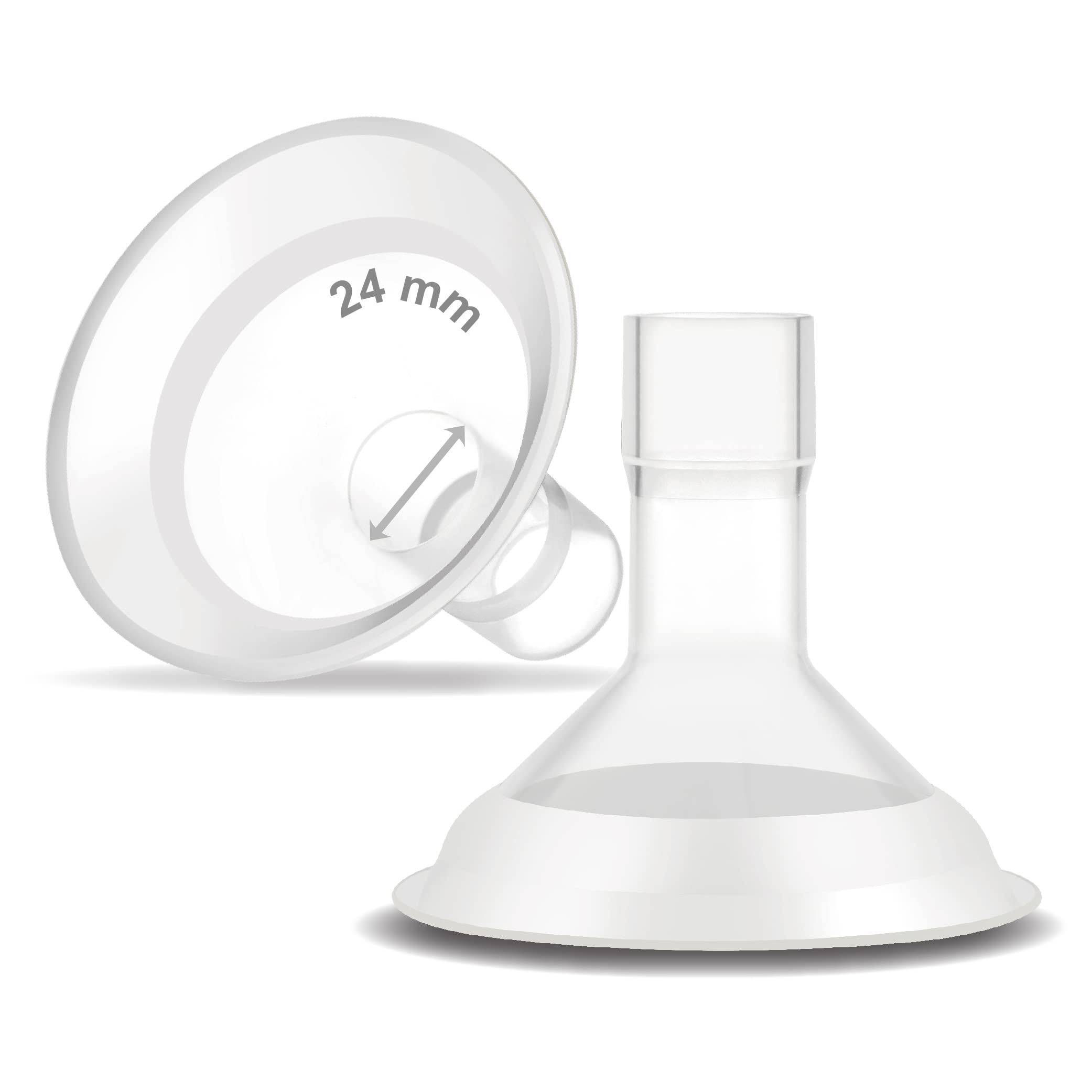 Maymom MyFit Comfy Series 24 mm Two-Piece Design Breastshield Compatible with Medela Breast Pump Parts; Replace Medela Shields; Fit MaxFlow Flex