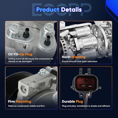 Image of ECCPP A /C Compressor with Clutch Fit for Jeep Grand Cherokee 3.0L 2007-2010 AC Compressor