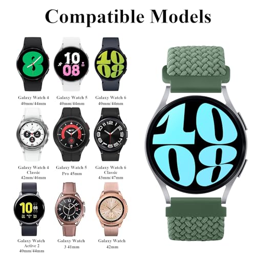 Image of Tobfit Soft Magnet Nylon Watch Strap Compatible for Samsung Galaxy Watch 4 /4 Classic (Watch Not Included), 20mm Smartwatch Nylon Single Loop Woven Band Straps for Men & Women