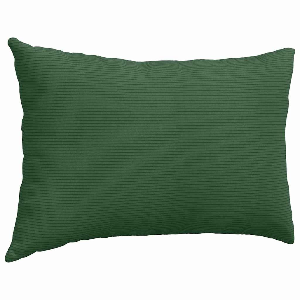 2er Set Sofakissen Dunkelgrün 60x40 cm Cordstoff Kissen