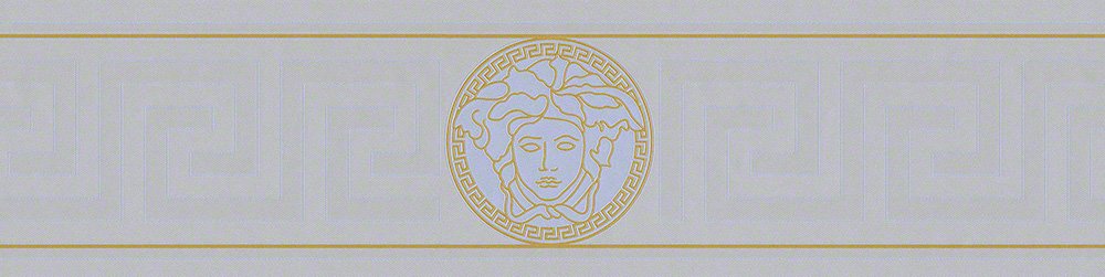 A.S. CreationA.S. Creation Versace Design Border Gold with Logo - Graphic Pattern Metallic Geometric - Livingwalls Border 5.00 m x 0.13 m - Made in Germany