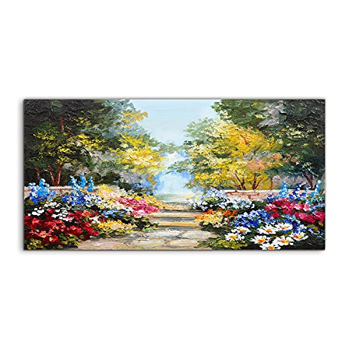 Art murale en verre trempé Flower park street tree haut de gamme