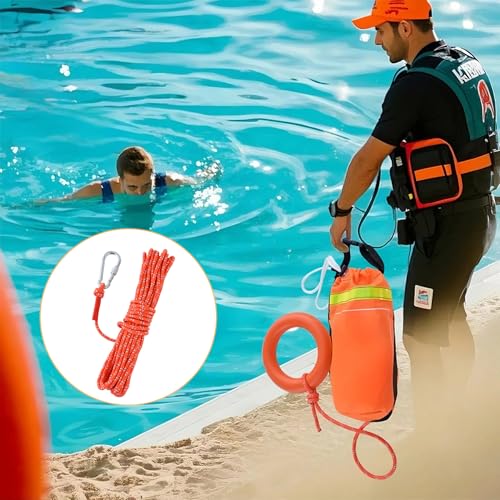 LZ.MZXU 6mm 10M Bootsseil, Multifunktionsseil Schwimmendes Seil Anker Festmacher Boot Kajak Kanu Schleppleine für Camping, Zelt, Schwimmen, Boot, Wandern (Orange)