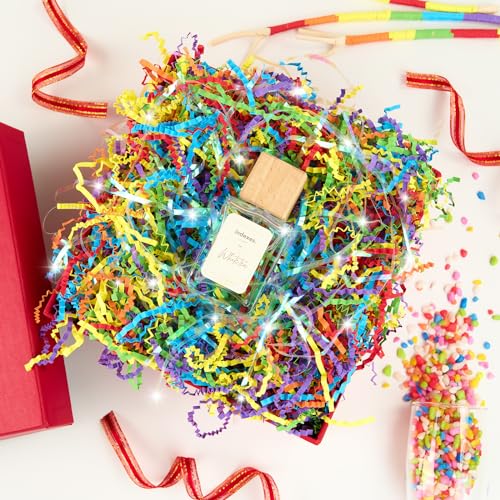 PAPER FAIR 1 LB Iridescent Rainbow Easter Grass Crinkle Cut Paper, Raffia Tissue Paper Filler Shred Strand Craft Bedding Cushion, Anniversary, Christmas, Birthday for Gift Basket Boxes - Thumbnail 3