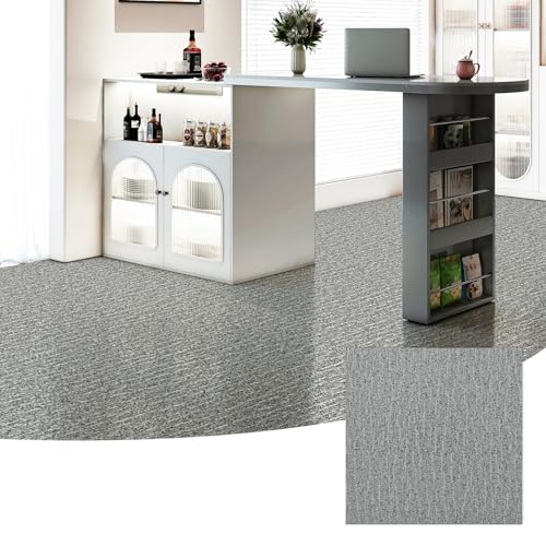 Carreaux de sol en vinyle texture tapis LONGKING, dalles auto-adhésives résistantes de 30cm