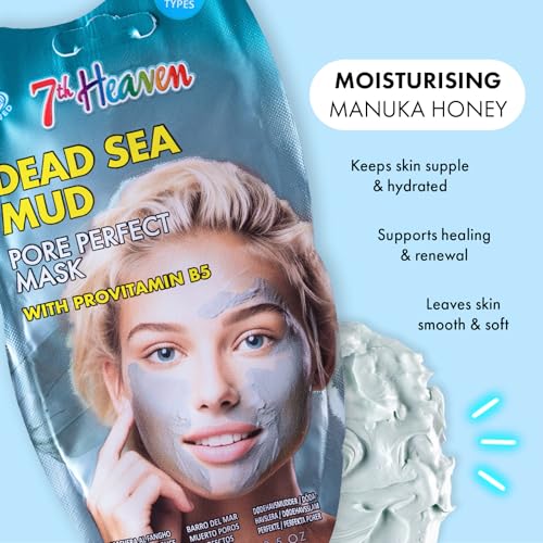 7th Heaven Dead Sea Mud Face Mask with Pro-Vitamin B5 - Pore Perfect - All Skin Types - Image 3