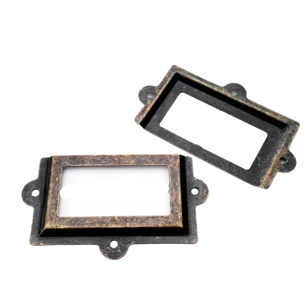 Porta etichette in metallo, 30 pezzi, mini porta etichette grandi, maniglia con maniglia, porta nome, per mobili, armadietti, cassetti, scatole (Surpelargebronze)