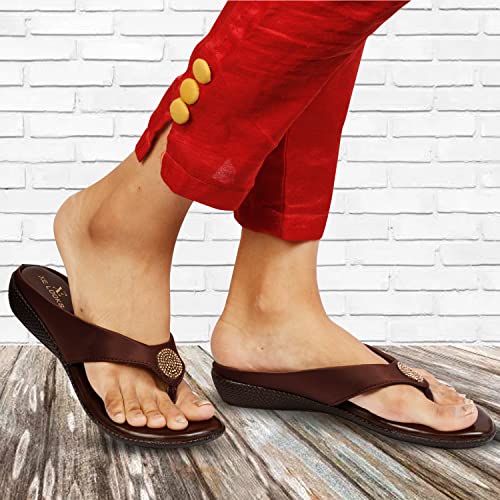 Image of XE Looks Synthetic Leather Comfortable Flats for Women (Black /Beige /Brown /Cherry)