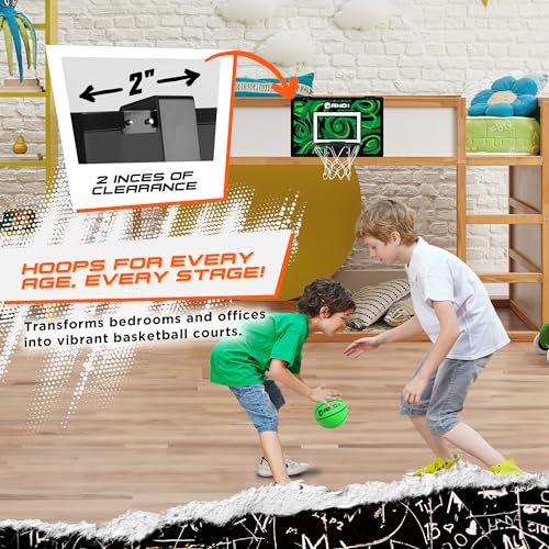 image for AND1 Over The Door Mini Hoop: - 18”x12” Pre-Assembled Portable Bas