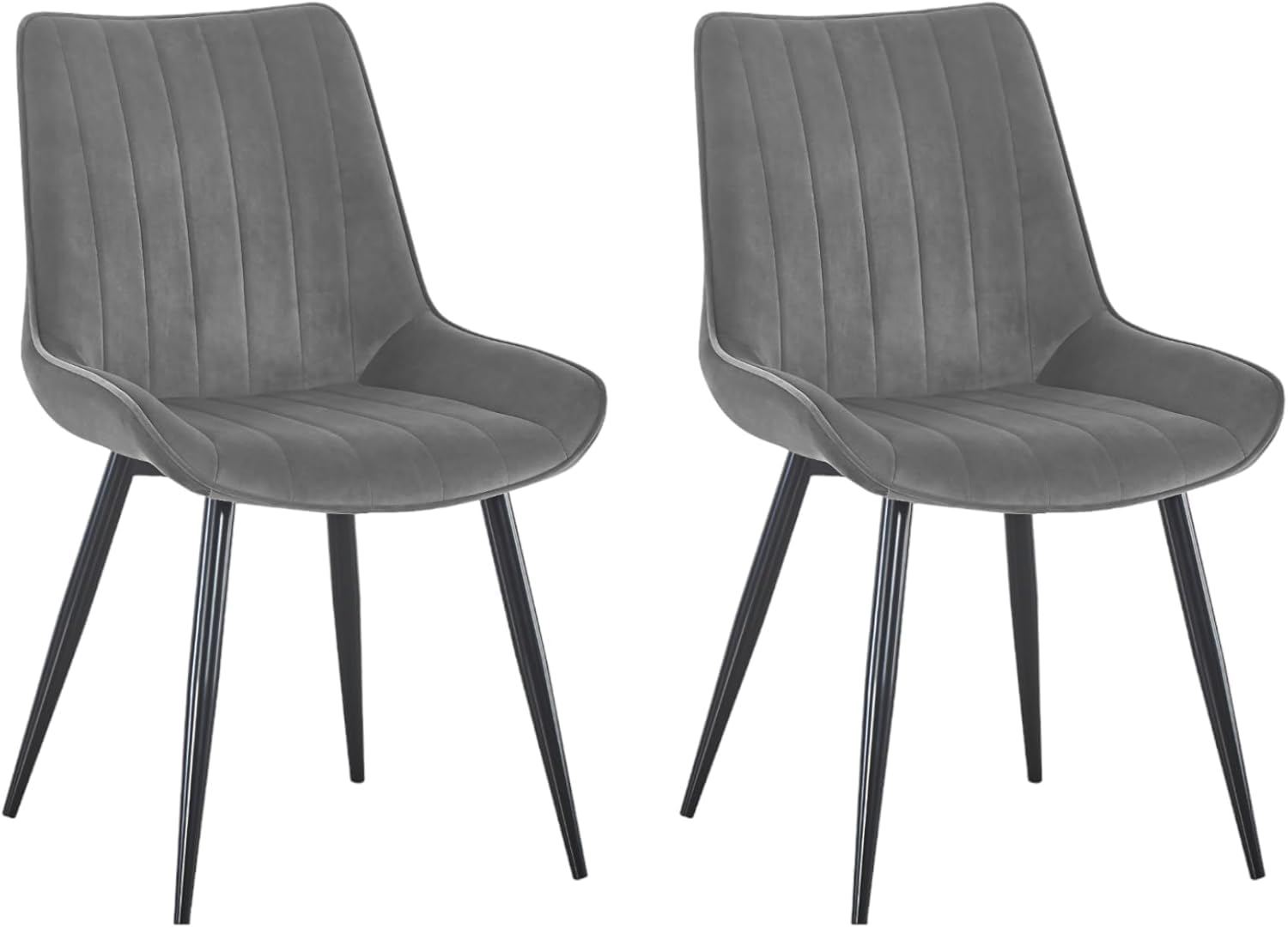 SHIITO | Pack de 2 sillas de Comedor Chester | Confort y diseño para tu hogar | Calidad y ergonomía | Tapizada en Color Gris