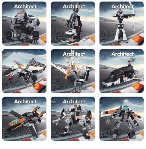 Image of 36-in-1 Magic Building Blocks Set | 256+ Pieces | Creative Construction Toy for Kids | Includes Instruction Manual | Ideal for Boys & Girls Ages 6+ | DIY Brick Robot, Jet, Ship Models