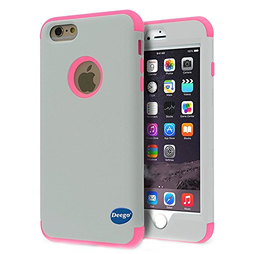 iPhone 6 Plus Case,Nancy’s shop Premium Ultra Slim Double Layer 2in1 Hard Soft Exact-Fit Hybrid Series Armor Heavy Duty Smooth Scratch Resistant Shock Absorbing Bumper Protective Cover (Grey)