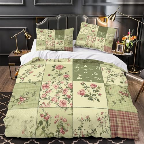 Housse de couette fleurs vintage 3D microfibre de qualité supérieure - 2