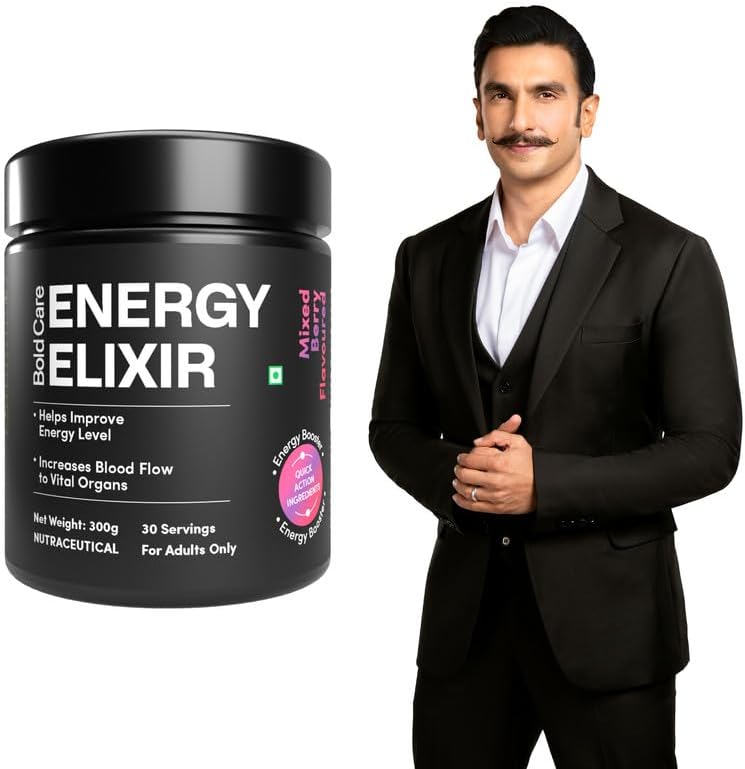 Bold Care Energy Elixir (30 Tablets 1 Pack) With L-Arginine, Ashwagandha & Caffeine | Improves Energy And Blood Flow To Vital Organs | Mixed Berry Flavour | Stamina & Performance Support Tablet