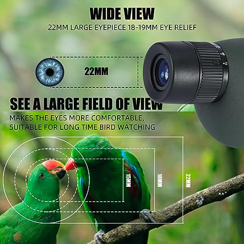 Image of 25-75X Spotting Scopes with Tripod, Zoom Waterproof BAK4 Prism Monocular Telescope for Bird Watching, Target Shooting, Wildlife, Hunting and Landscape, with Phone Adapter and Case