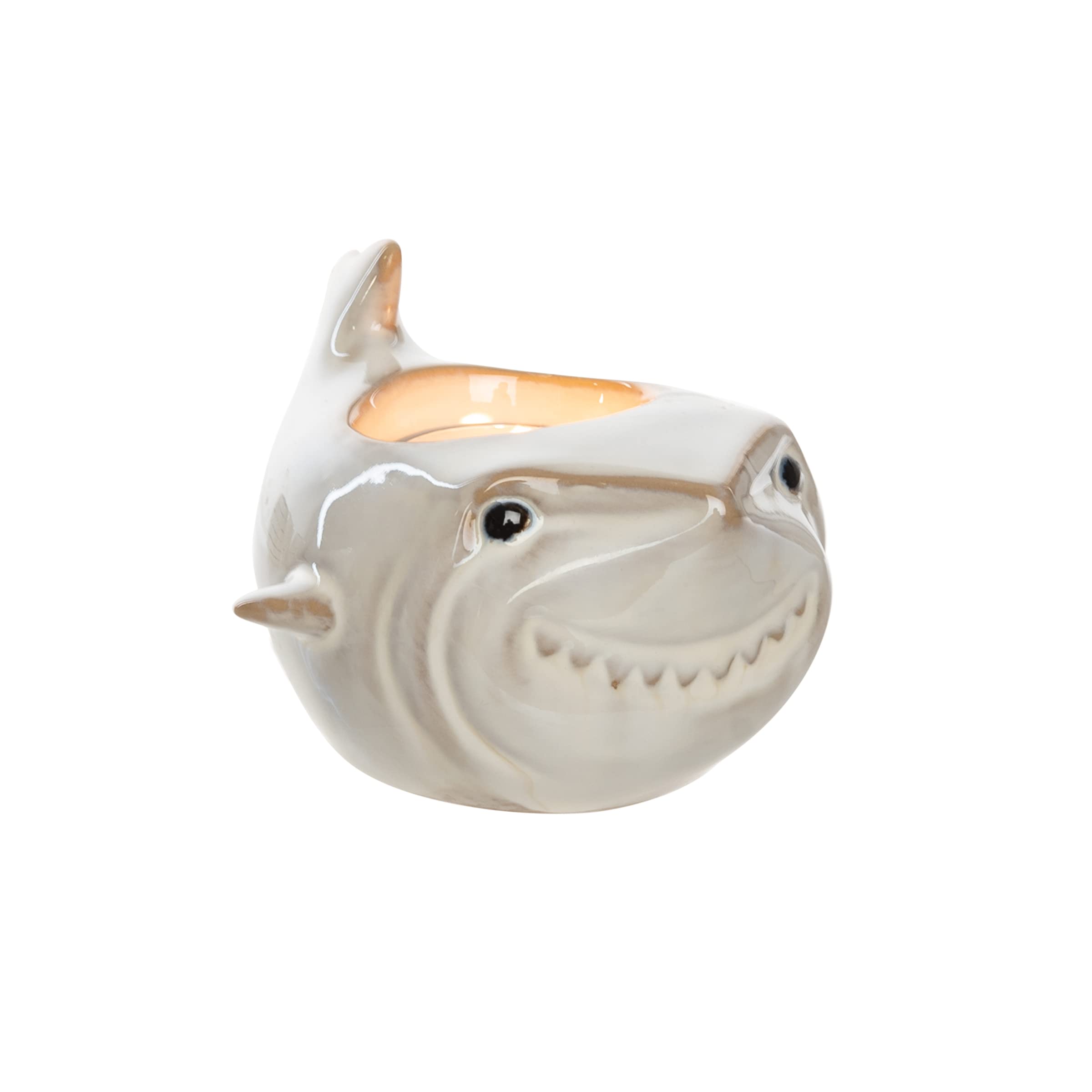 Beachcombers Small Shark Candle Holder Off-White