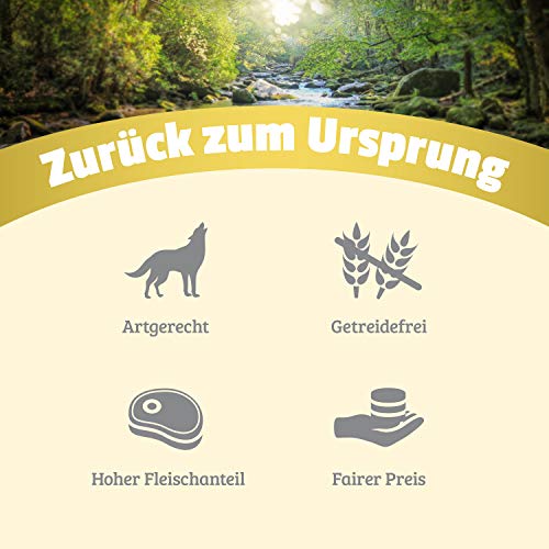 Hundeland Natural - Pferd + Pastinake - 6 x 800 g - getreidefreies Hundefutter - Nassfutter für alle Hunderassen - viel frisches Fleisch - artgerecht & besonders gut verträglich