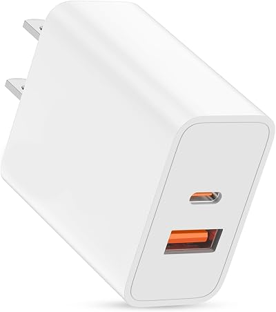 USB C Charger Block, 40W Dual USB-C & USB-A Fast Wall Charger Power Adapter