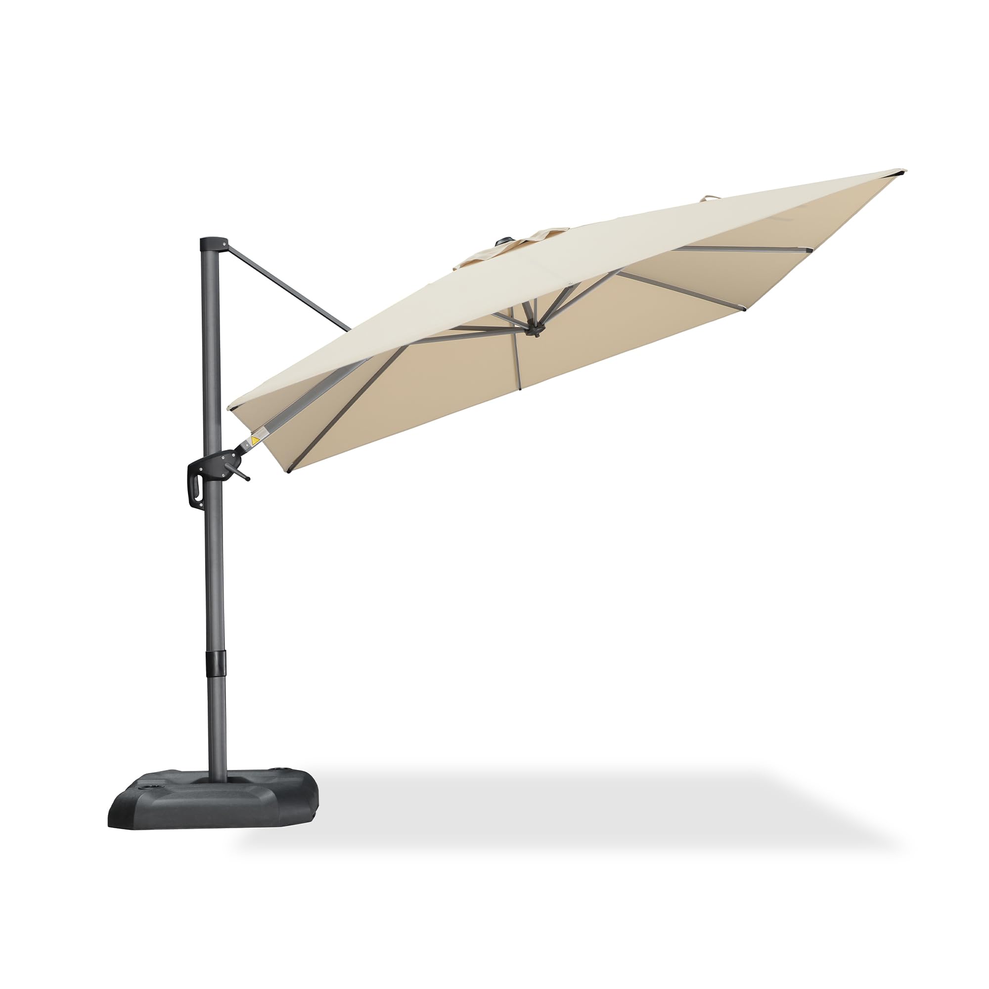 PURPLE LEAF 9 Feet Patio Umbrella Outdoor Cantilever Square Umbrella Aluminum Offset Umbrella with 360-degree Rotation for Garden Deck Pool Patio, Beige