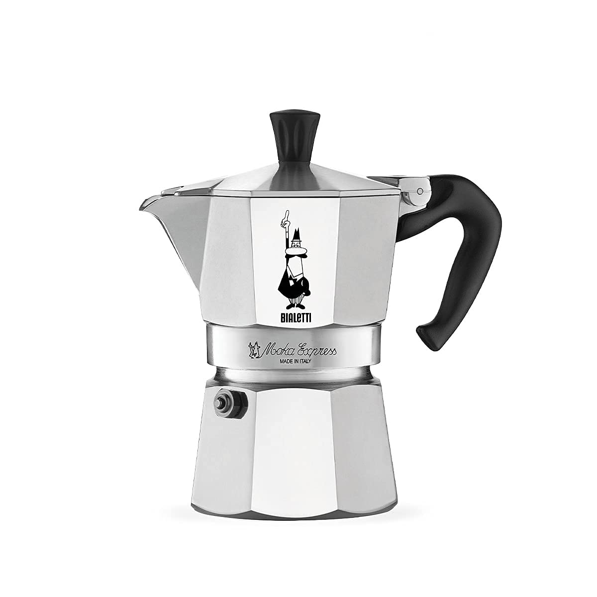 Cafeteira Moka Express StoveTop, 3 xícaras, alumínio prateado