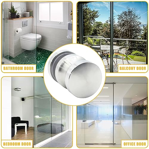 Image of 2 Pack Shower Glass Door Handle, Stainless Steel Shower Doors Knob One Sided Pull Hardware for Bathroom Glass Doors (Brushed Nickel)
