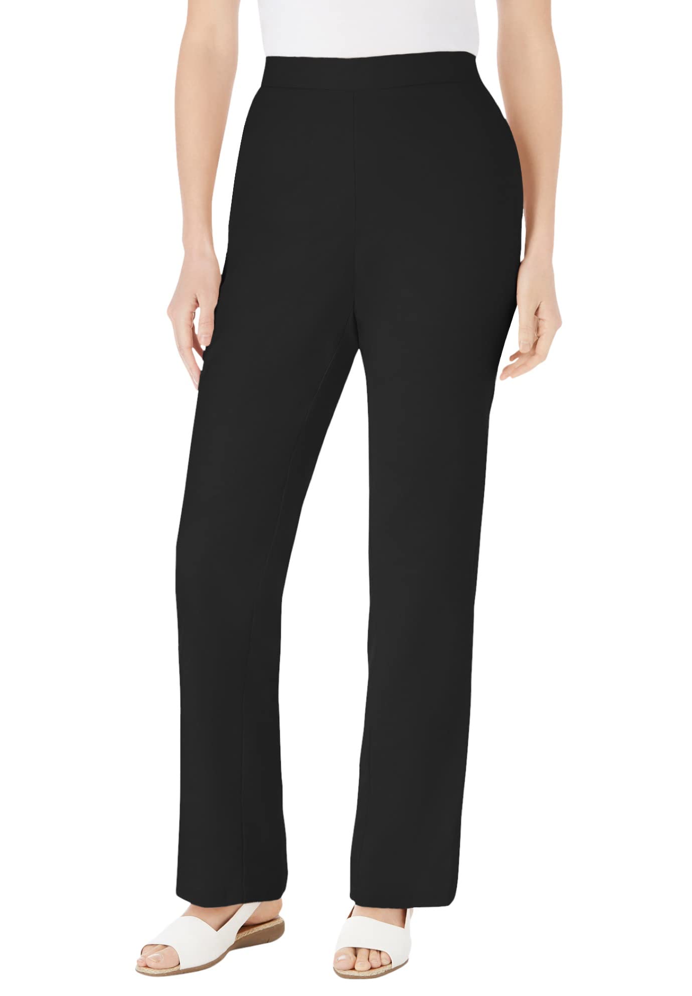 Woman Within Plus Size Straight Leg Linen Pant