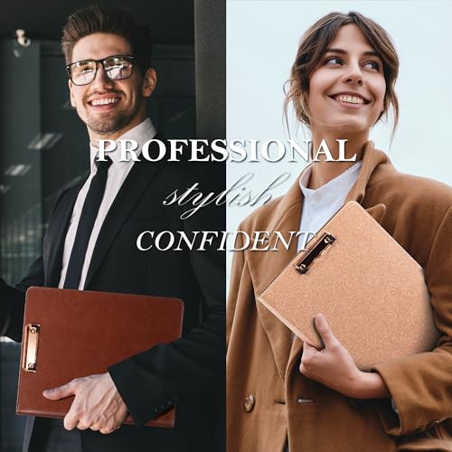 ospelelf leather portfolio folder with zipper - 3 ring binder with clipbard - calculator 121 tablet sleeve 5 dividers with 10 pockets refillable notepad card holder bushes