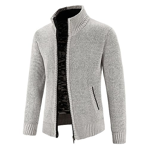 Mens Casual Wool Cardigan Slim Fit Plus Velvet Padded Sweaters Turtleneck Long Sleeve Zip up Fashion Warm Tops2