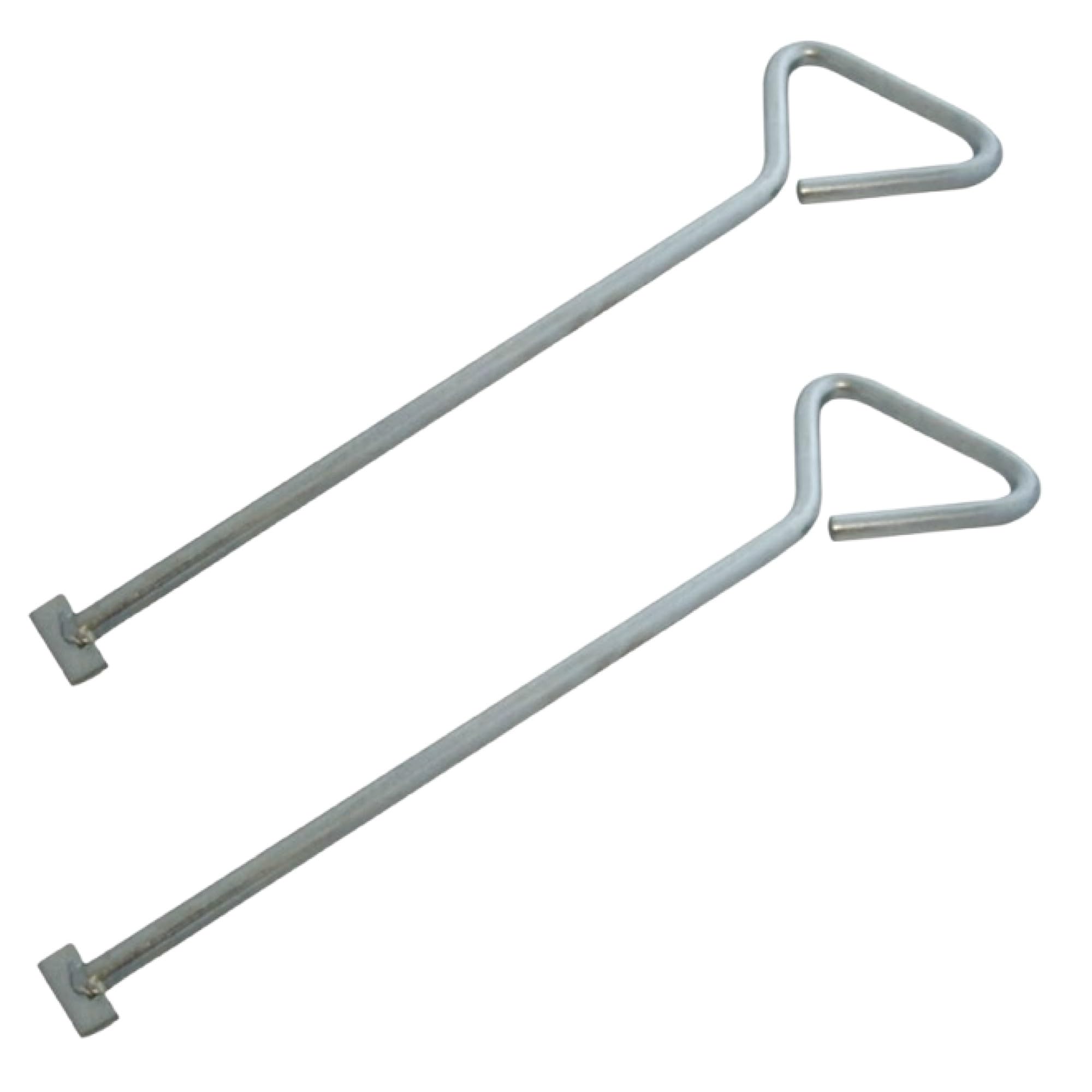 Sizi 2Pcs Manhole Keys Heavy Duty 18 Inches T Shape End Zinc Plated Long Handled Manhole Drain Cover Lifting Keys 450mm