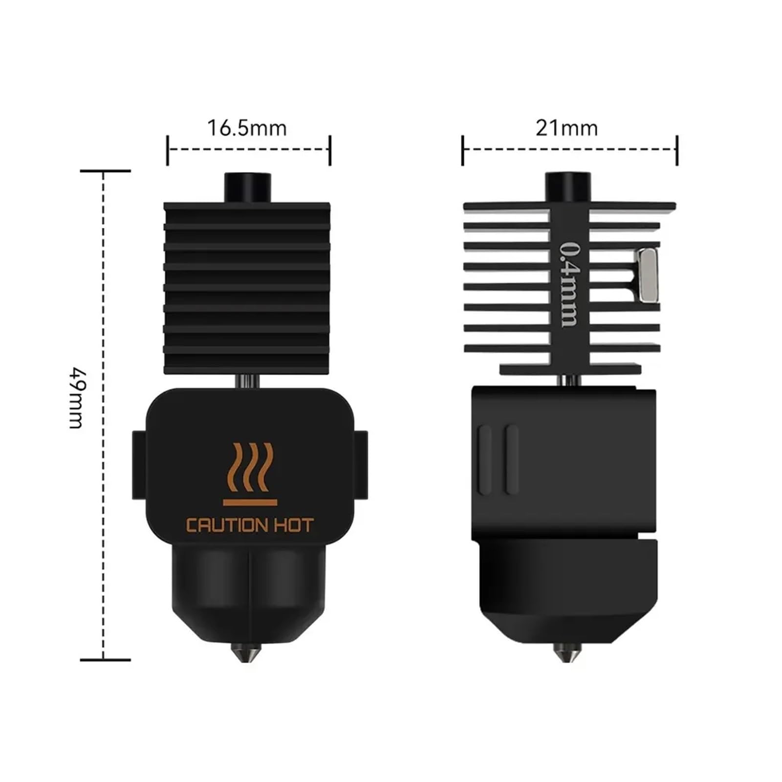 For a1 mini Hotend Kit 0,2,4,6,8mm Düse Gehärtetem stahl for A1 Düsen Montage Hot end 3D drucker(10 (PCS) Nozzle,0.4mm)
