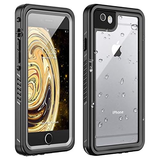 Huakay iPhone 6 Waterproof Case iPhone 6s Waterproof Case IP68 Shockproof Dirtproof 360° Full Body Protection Waterproof for iPhone 6/6s (Black/Clear)(4.7inch)