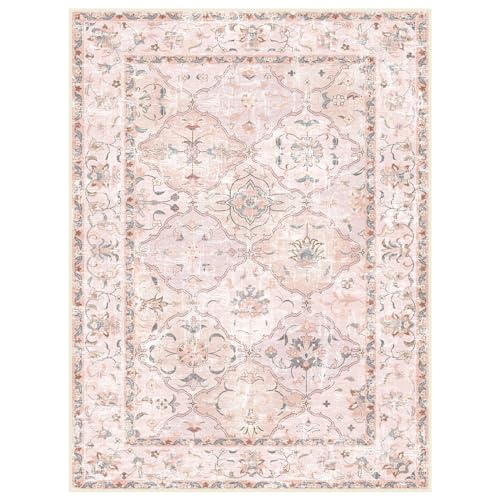 Tapete Boho Vintage 5×7 ft Antideslizante y Lavable miniatura 6