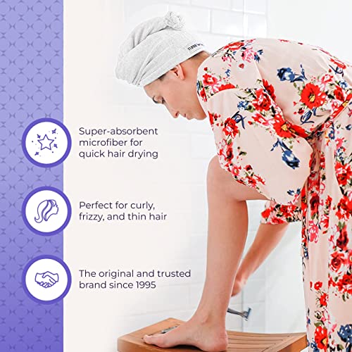 Turbie Twist Microfiber Hair Towel Wrap For Women And Men | 2 Pack | Bathroom Essential Accessories | Quick Dry Hair Turban For Drying Curly, Long & Thick Hair (White, White) #TOP5