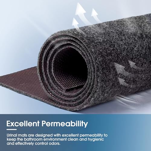 Image of 24Pcs Urinal Mats for Men Bathroom Commercial Urinal Floor Mats Urinal Pads for Mens Room Non Slip Splash Toilet Bulk Washable Disposable Large 17Inch x 20.5Inch